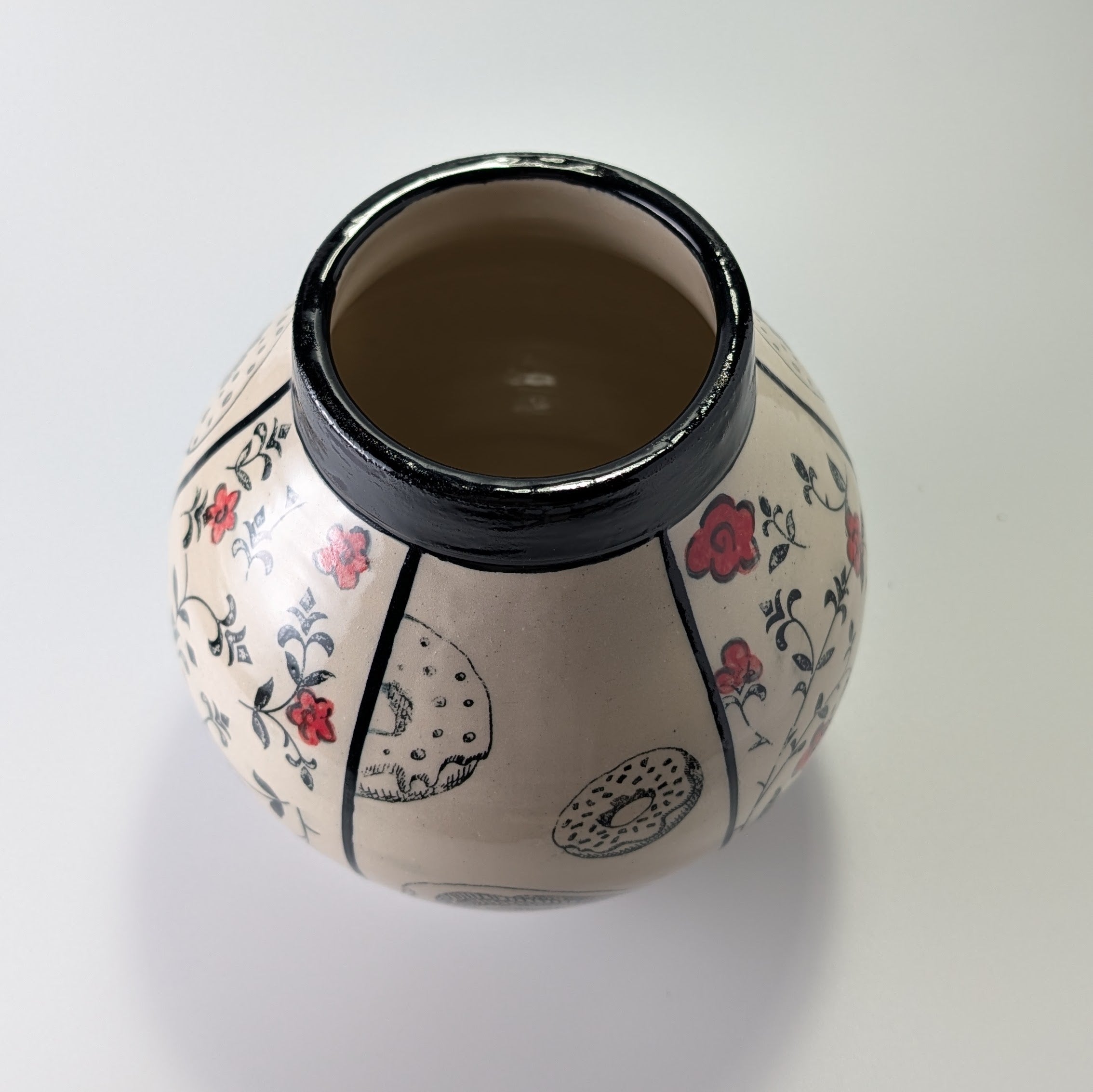 “Floral Glaze & Glazed Donuts” Moon Jar