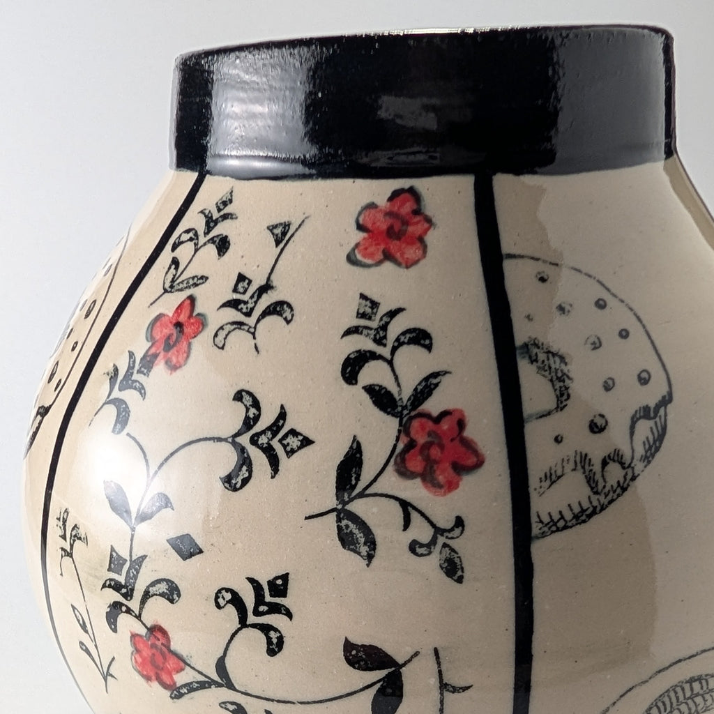 “Floral Glaze & Glazed Donuts” Moon Jar