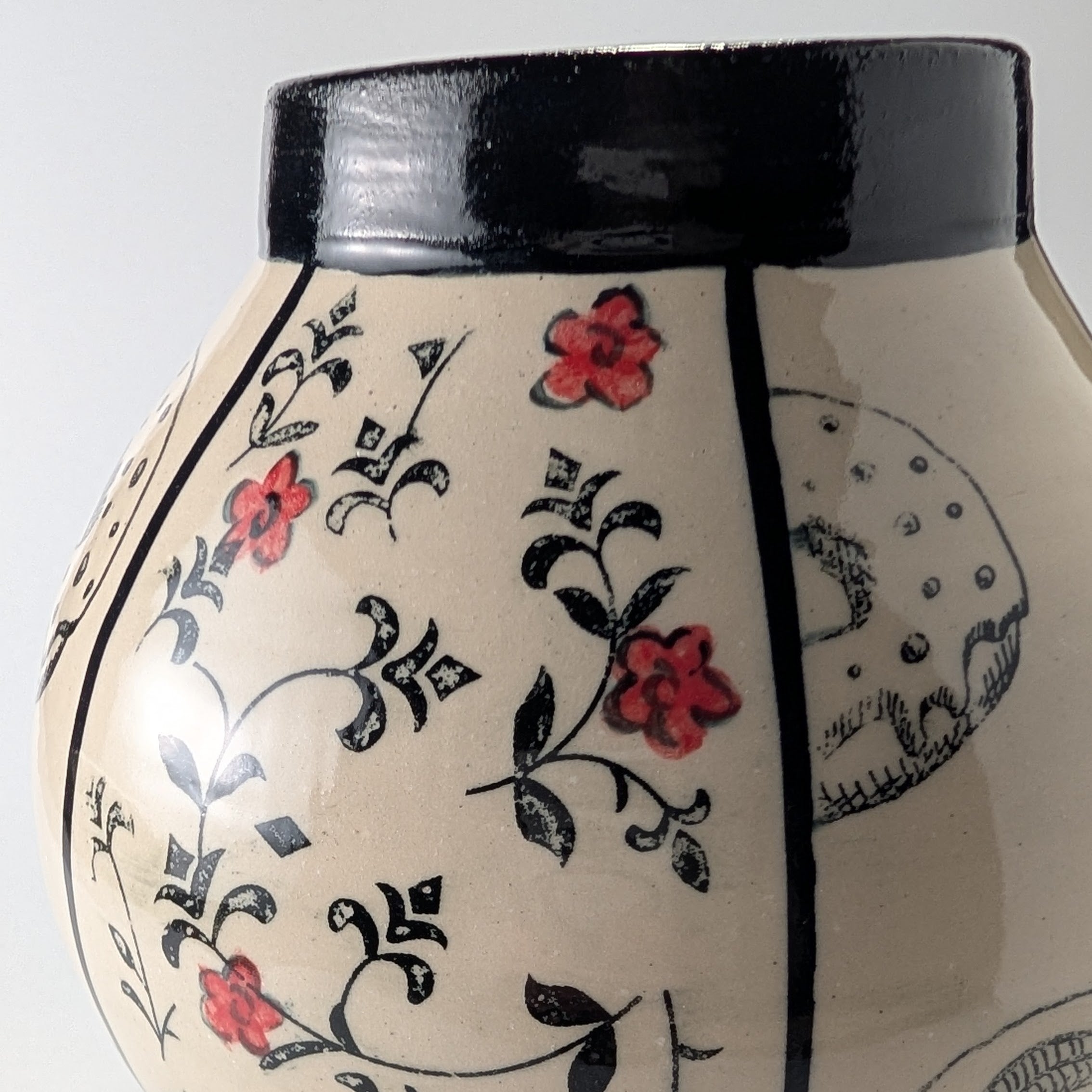 “Floral Glaze & Glazed Donuts” Moon Jar