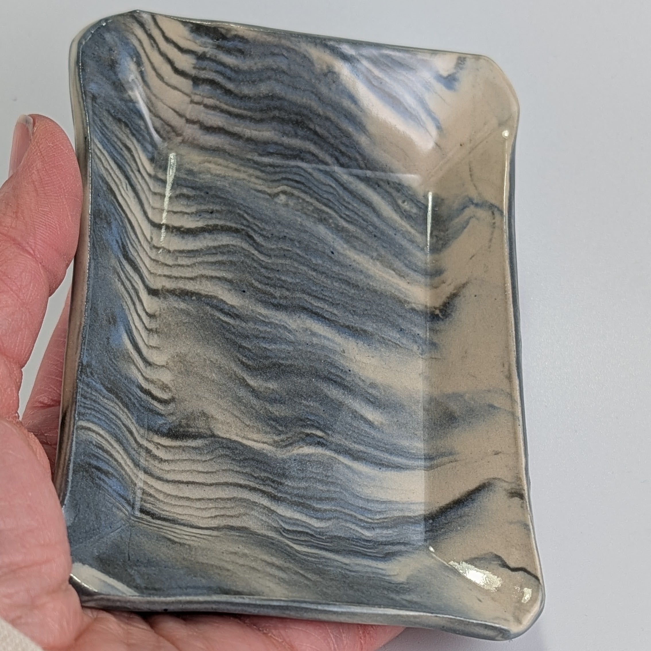 - “Zebra Drift” Nerikomi Trinket Dish