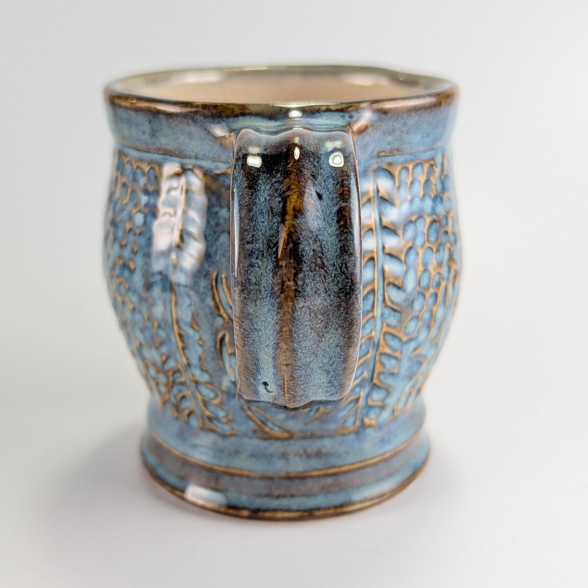 “Blue Orchard” Carved Botanical Mug