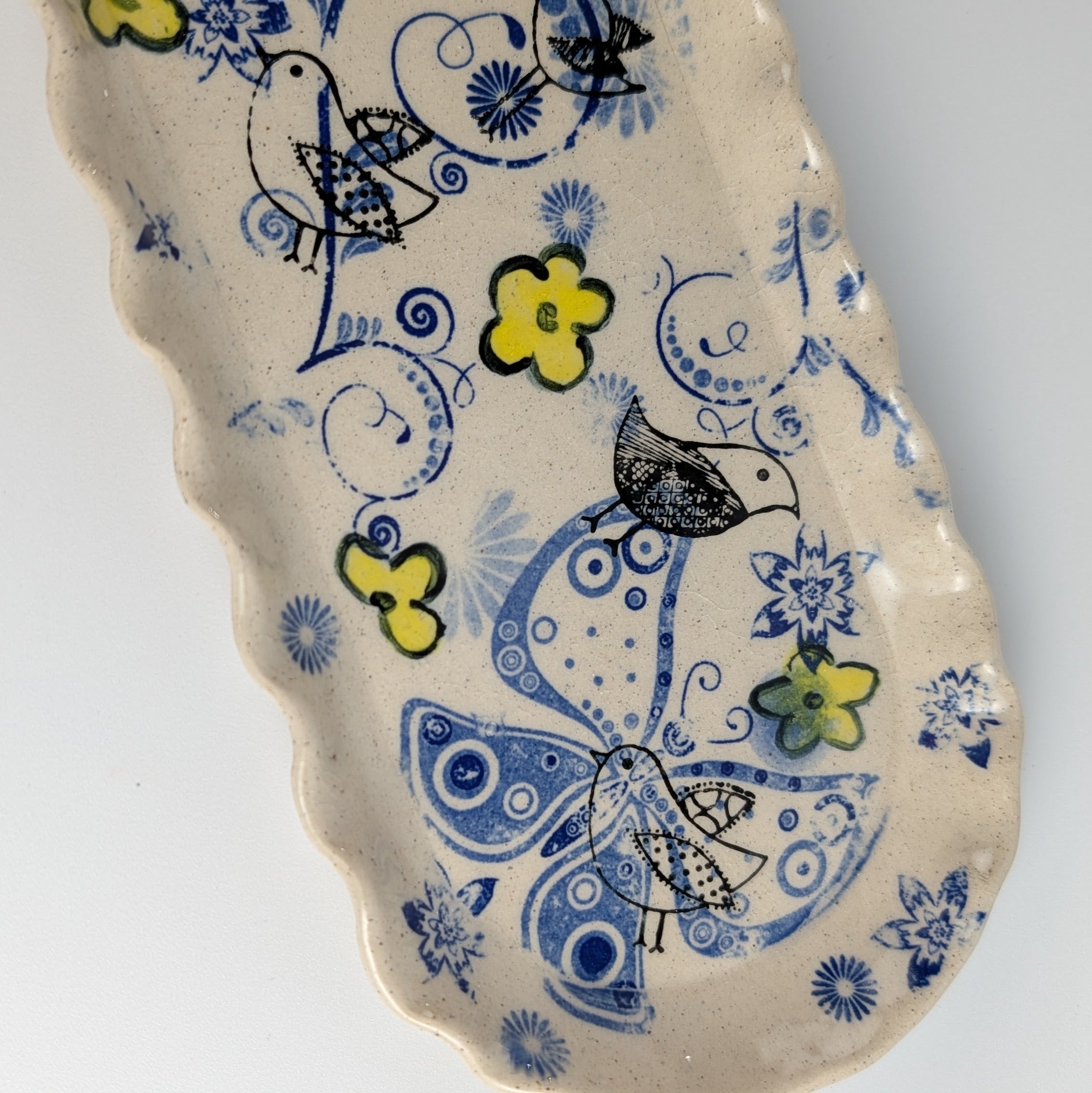 Bird & Bloom Ceramic Tray/Plate