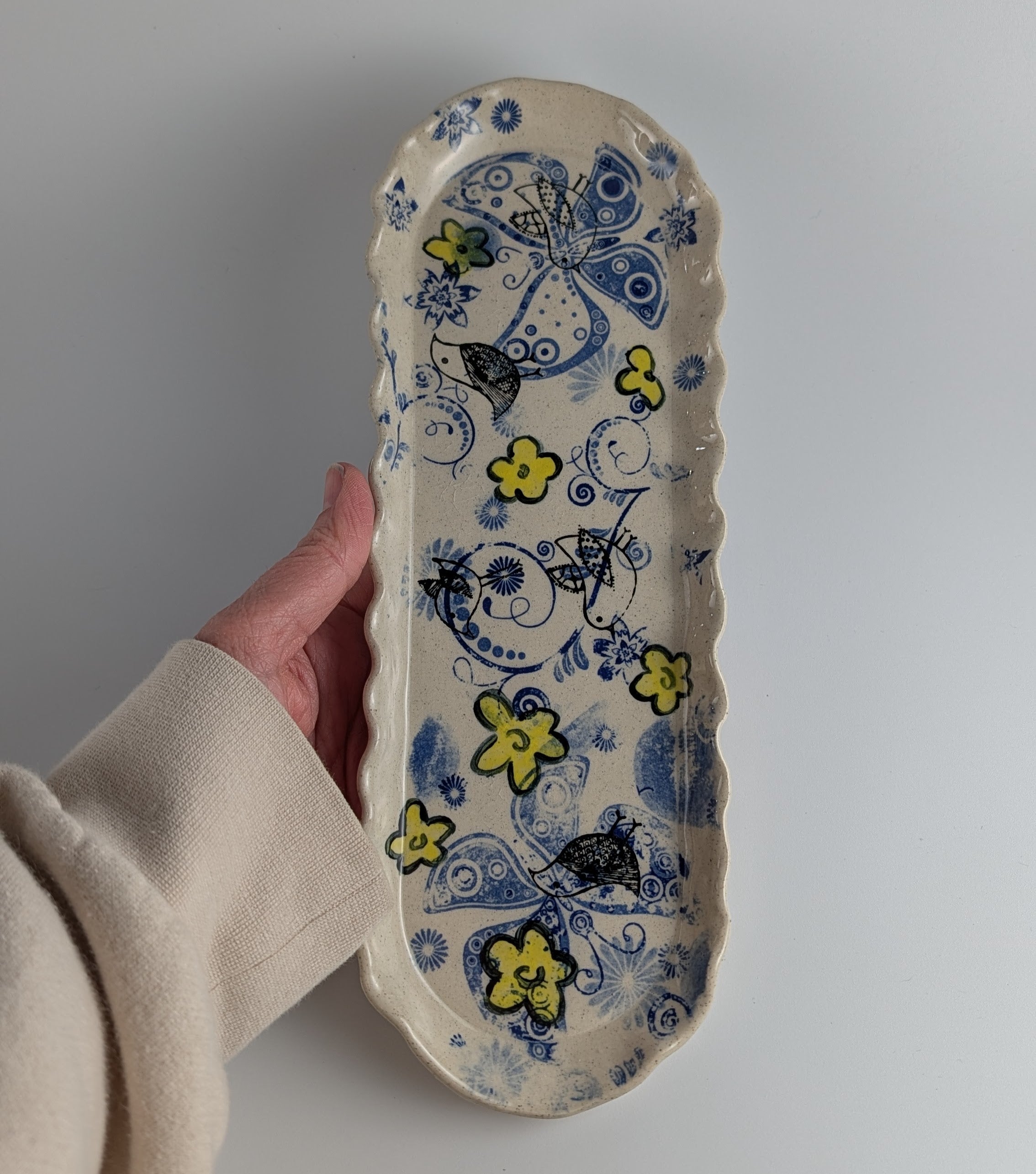 Bird & Bloom Ceramic Tray/Plate