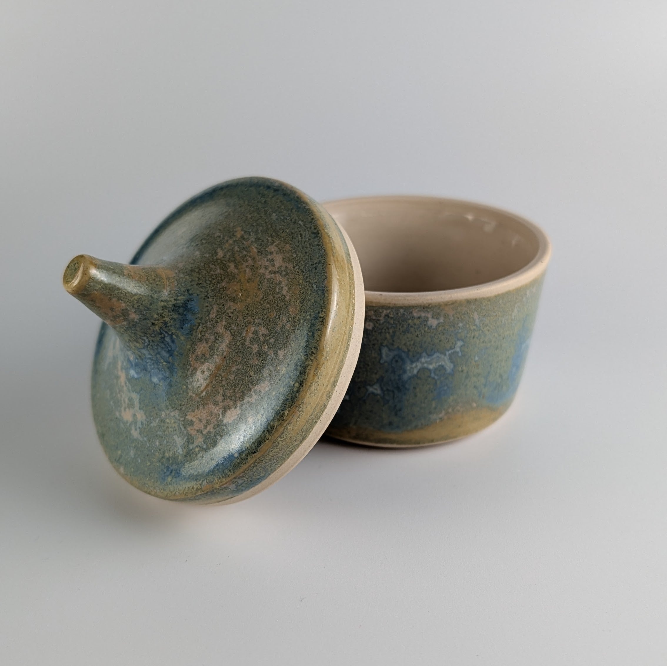 “Tidepool Keepsake Jar” — Crystalline Lidded Vessel