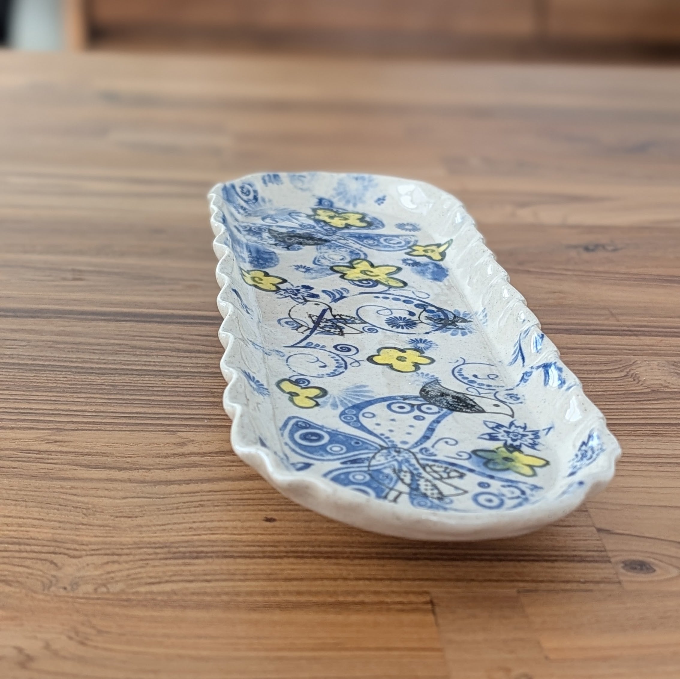 Bird & Bloom Ceramic Tray/Plate
