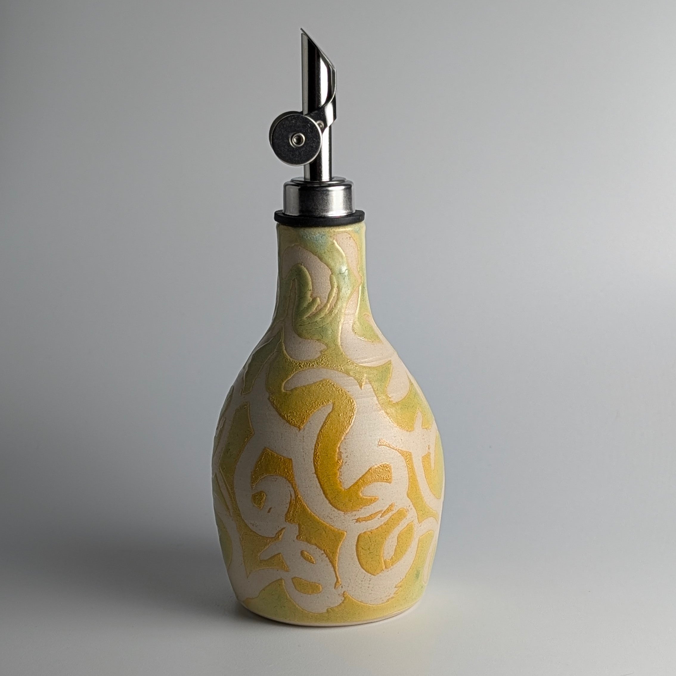 Waxed and Textured Olive Oil Bottle