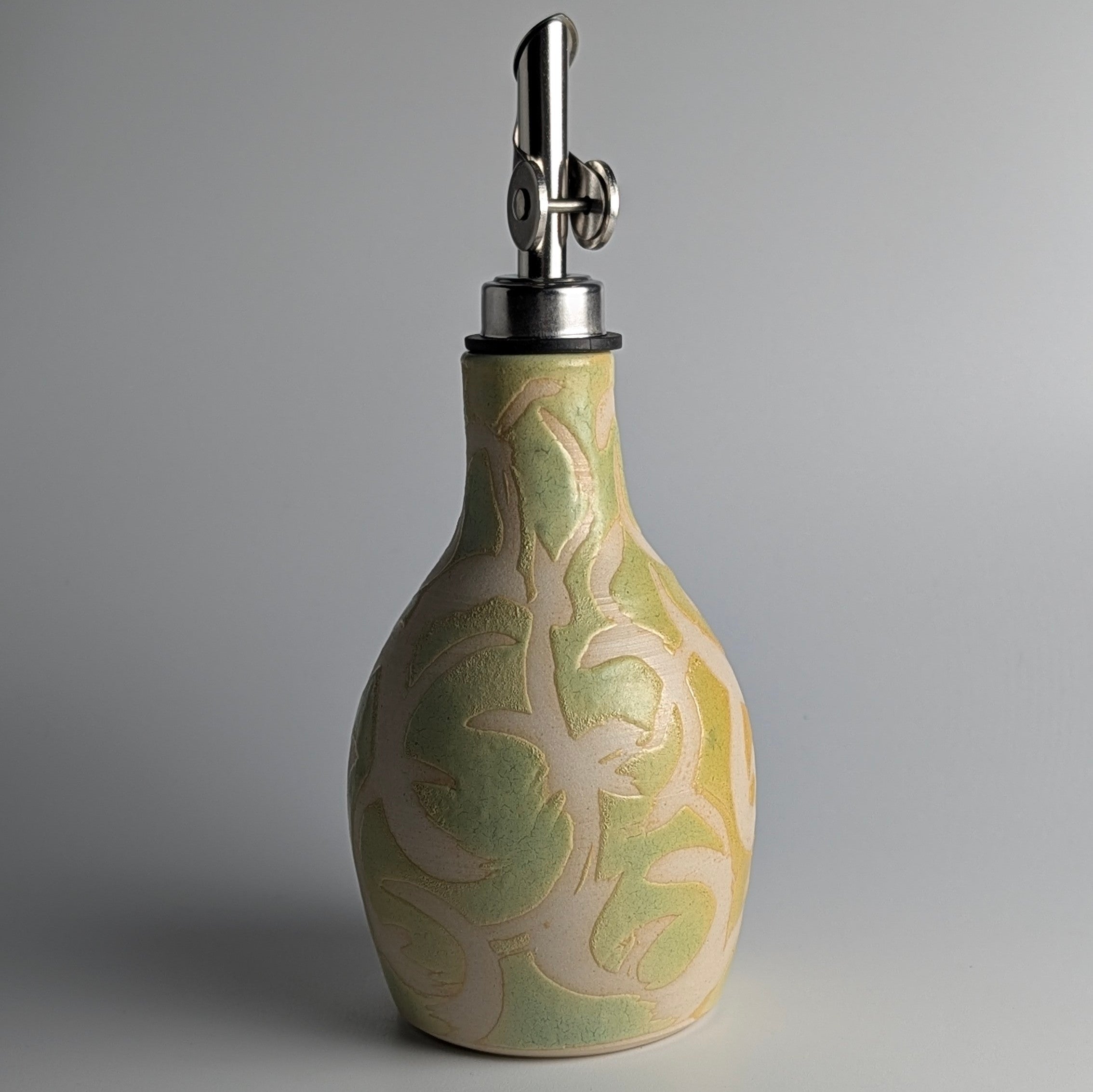 Waxed and Textured Olive Oil Bottle