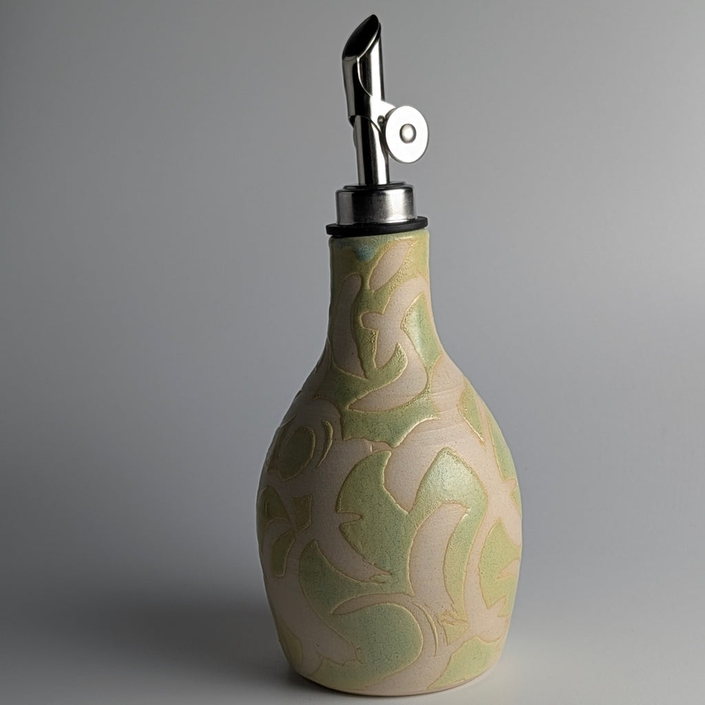 Waxed and Textured Olive Oil Bottle