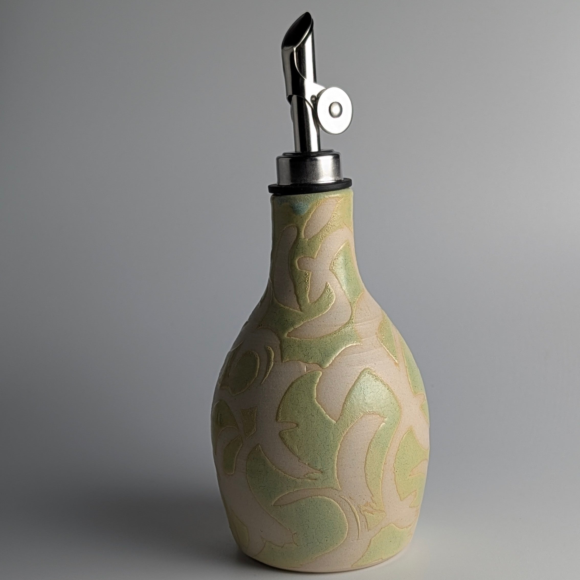 Waxed and Textured Olive Oil Bottle